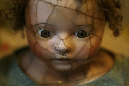 cracked doll face