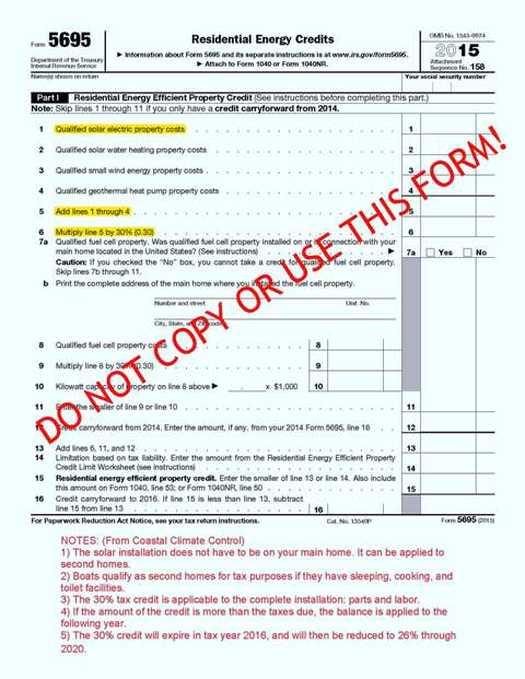 IRS Form 5695 2015 Pg 1