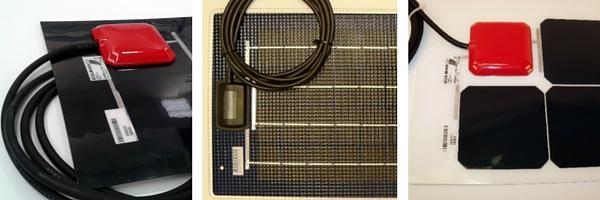 three solar panel samples